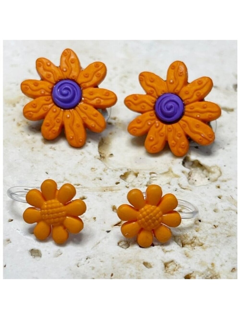 Mom & Daughter Matching Floral Clip-On Earrings | 2-Pair | Stockickin Stuffer